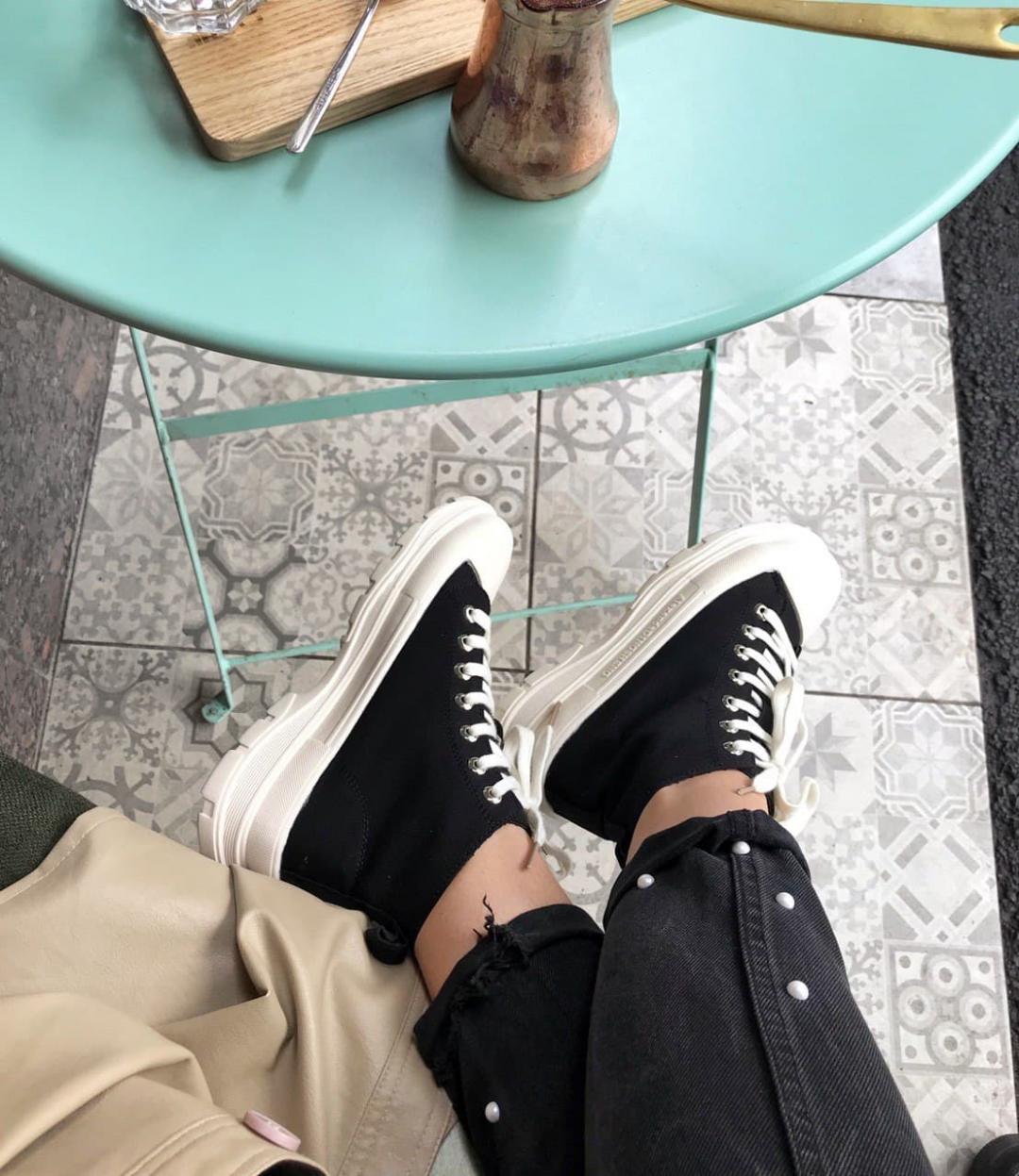 No Brand Boots Black White