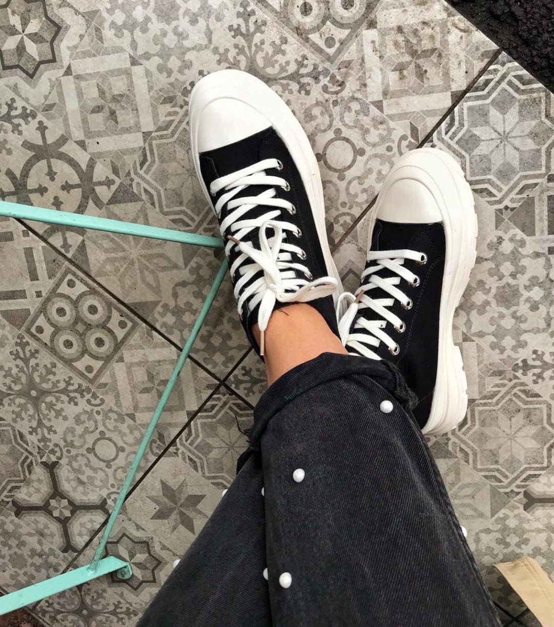 No Brand Boots Black White