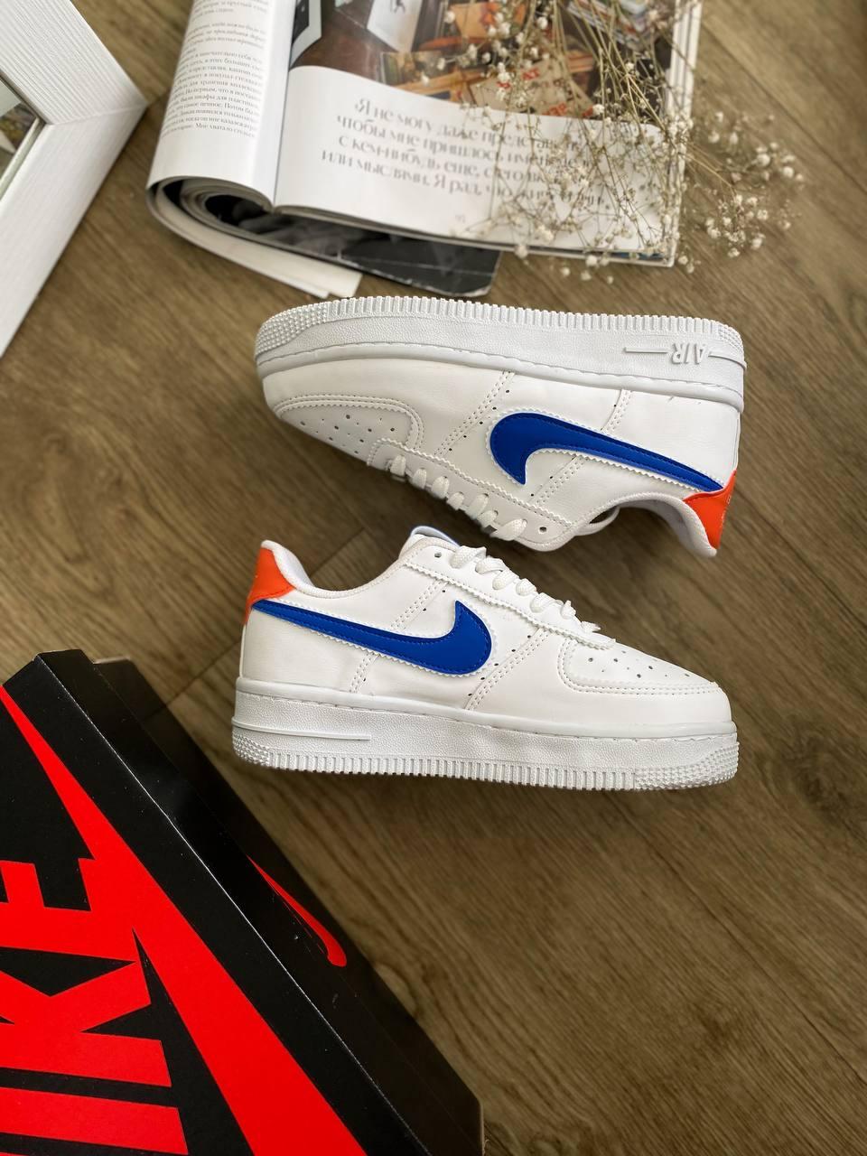 Nike Air Force 1 White Blue Orange
