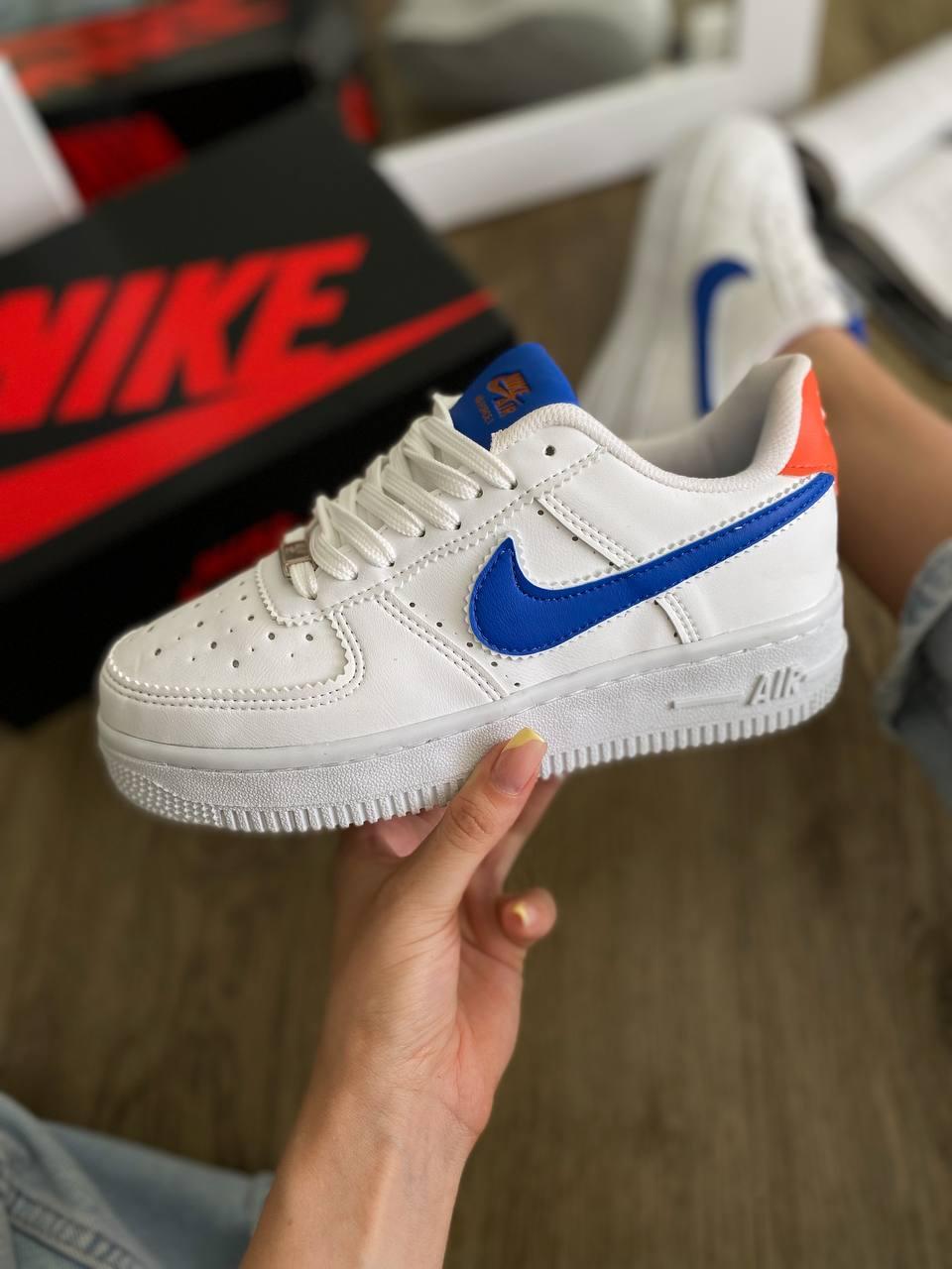 Nike Air Force 1 White Blue Orange