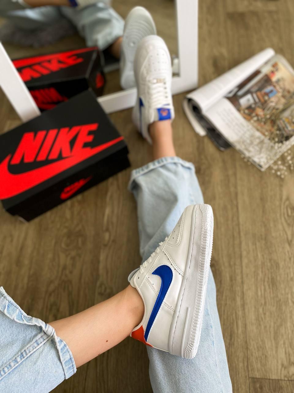 Nike Air Force 1 White Blue Orange