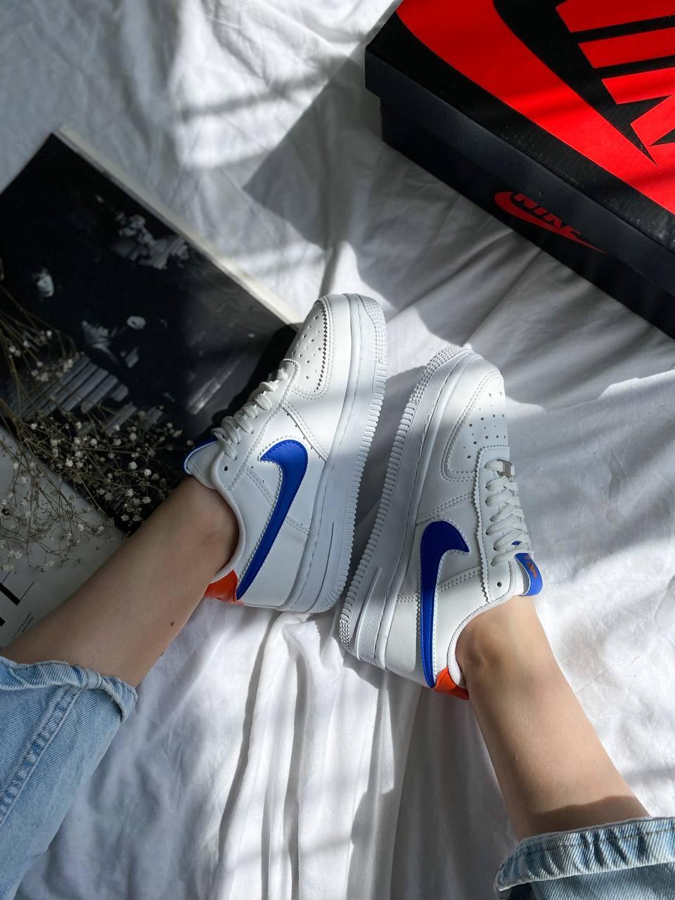 Nike Air Force 1 White Blue Orange