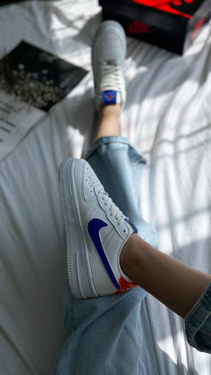 Nike Air Force 1 White Blue Orange