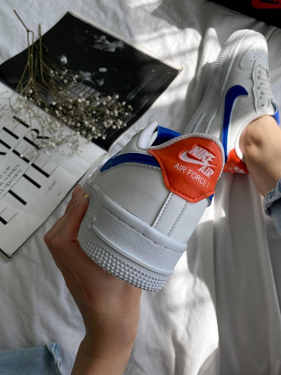 Nike Air Force 1 White Blue Orange