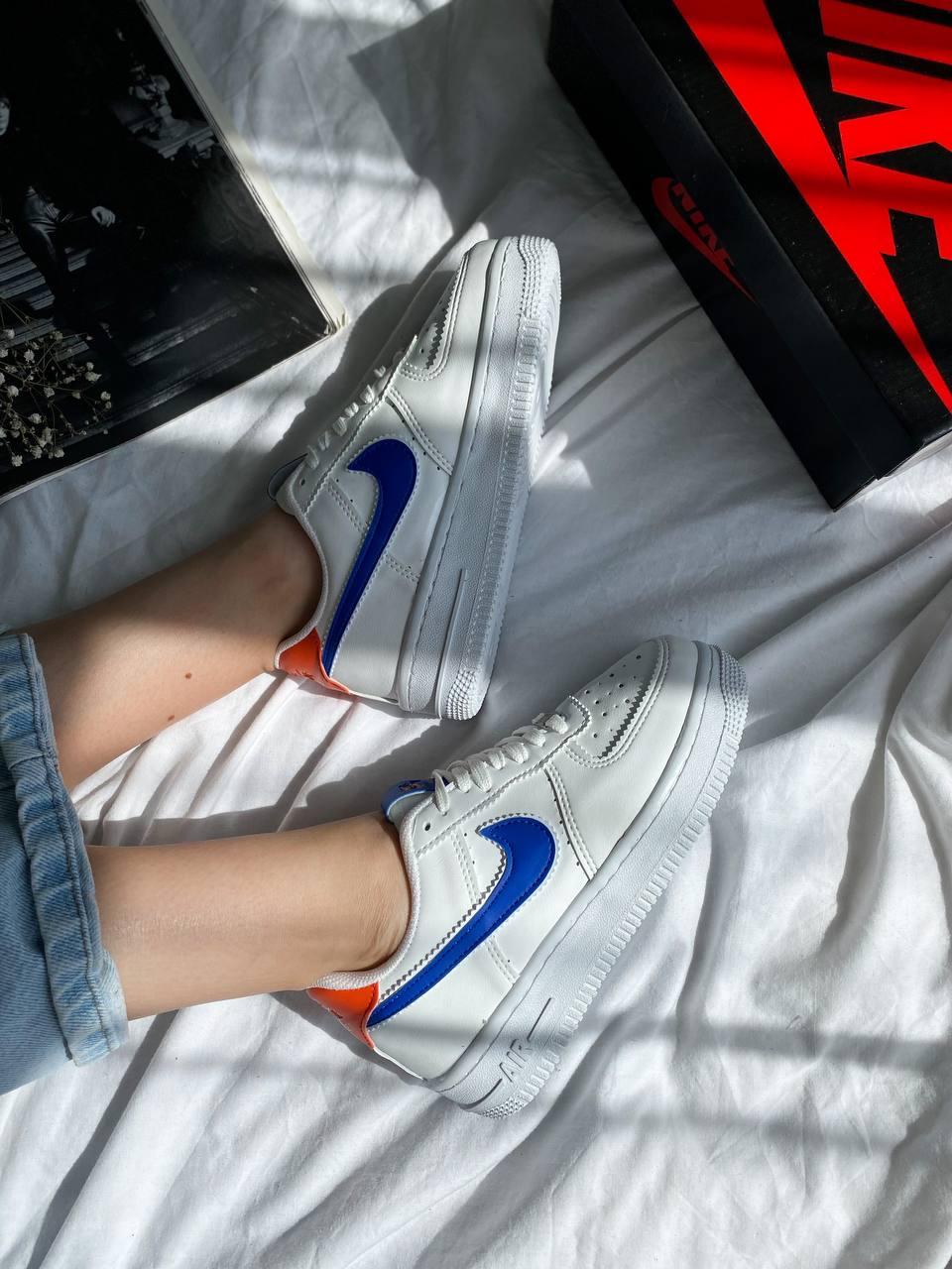 Nike Air Force 1 White Blue Orange