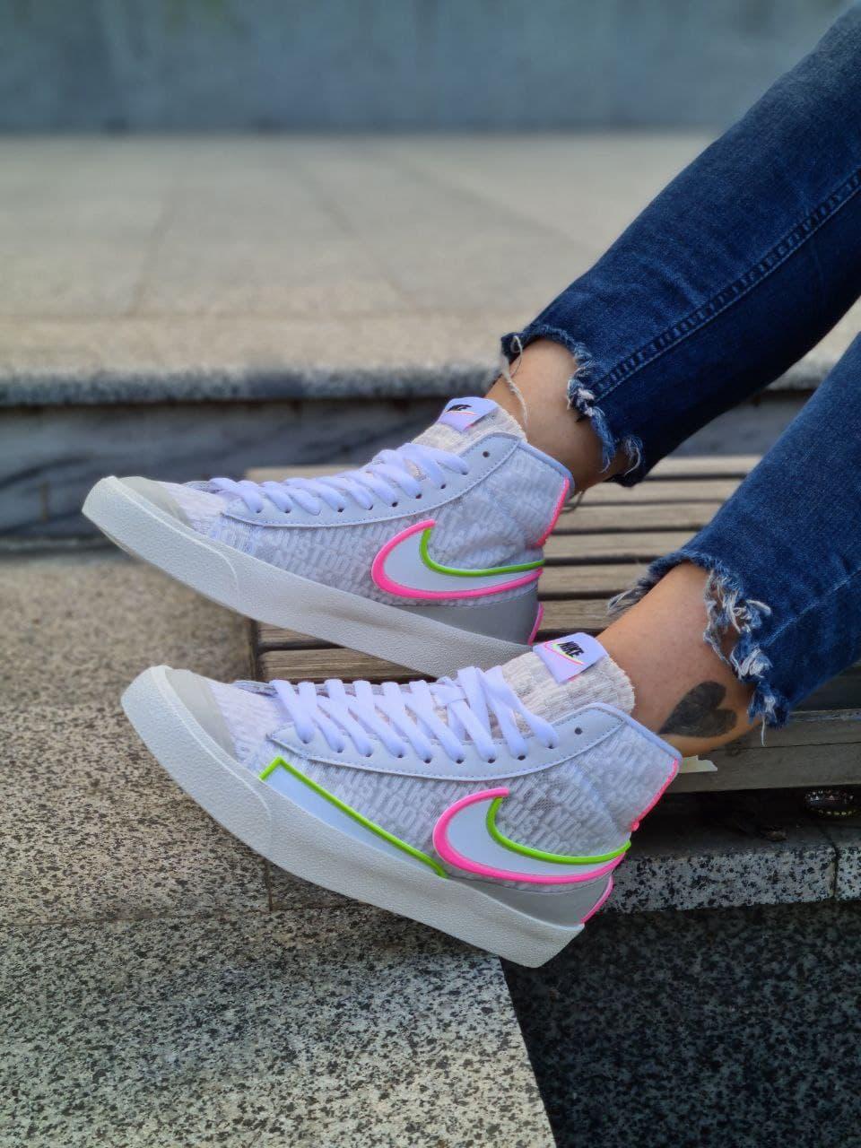 Nike Blazer White Green Pink