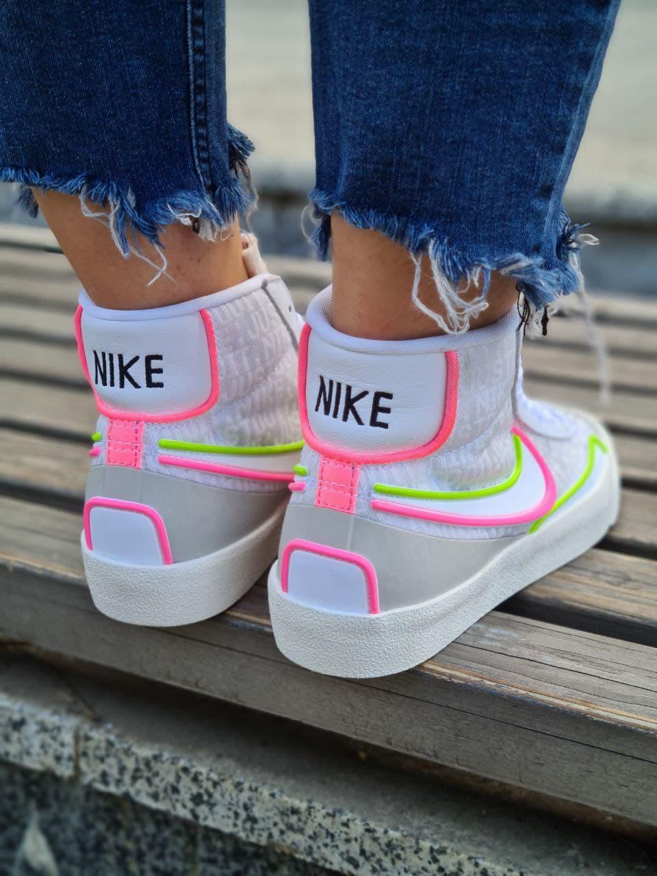 Nike Blazer White Green Pink