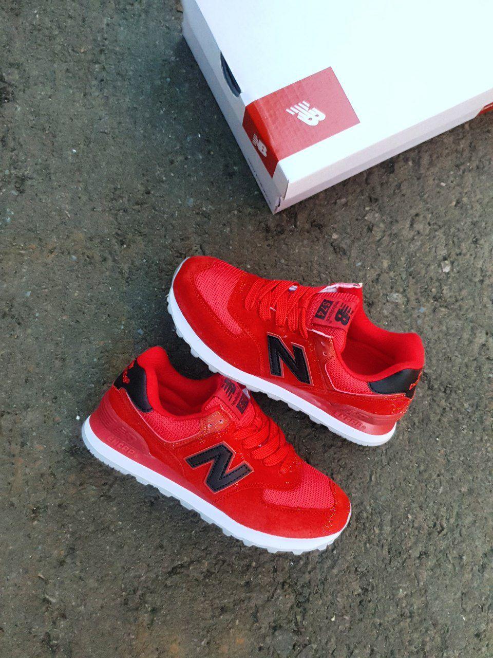 New Balance 574 Red White Black