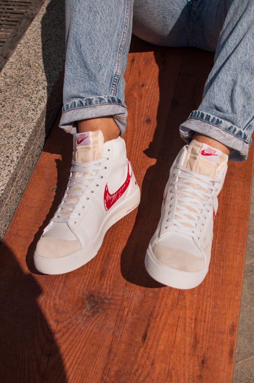 Nike BLAZER MID 77 Sketch White Red