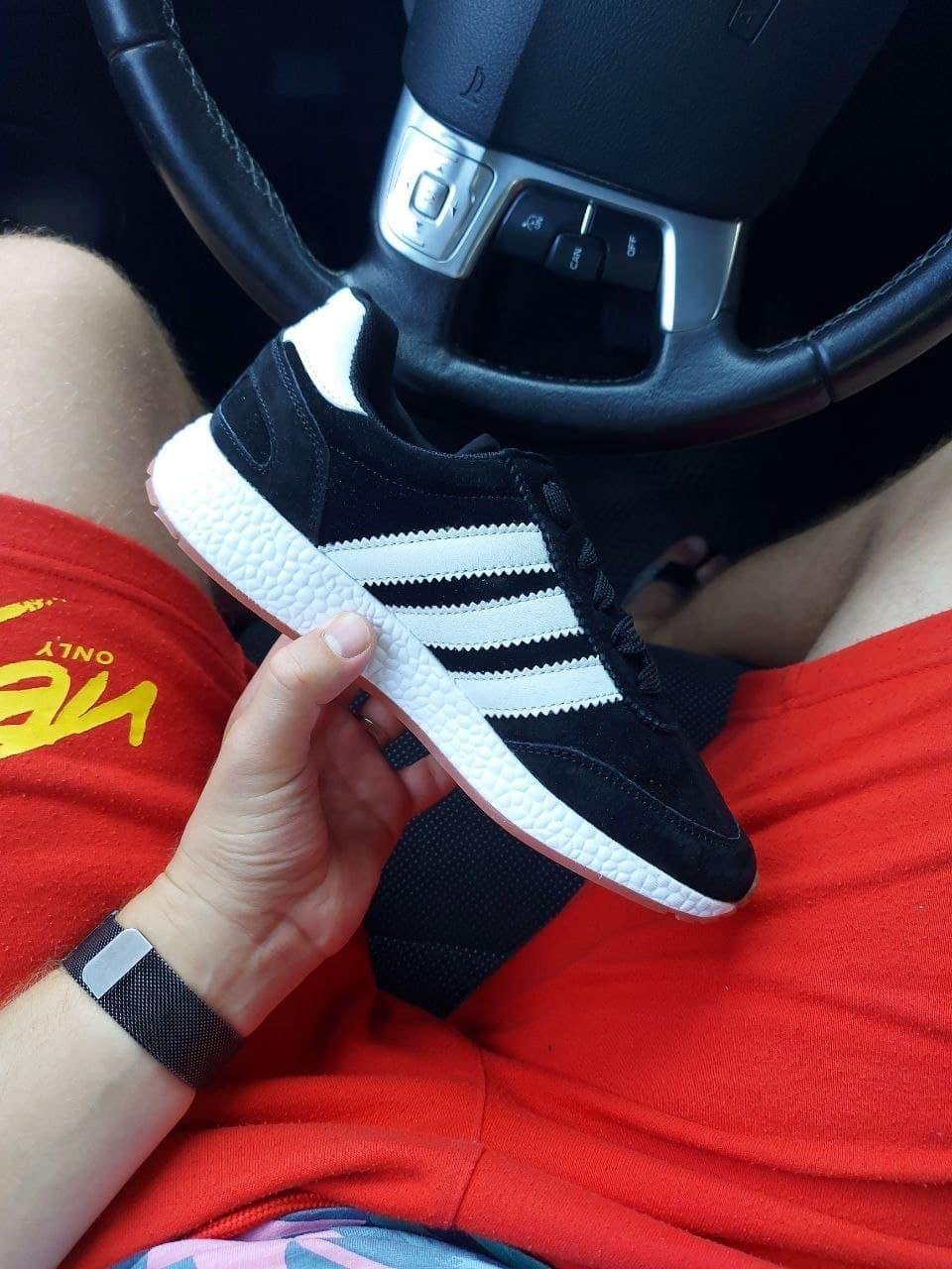 Adidas Iniki Black White Замш