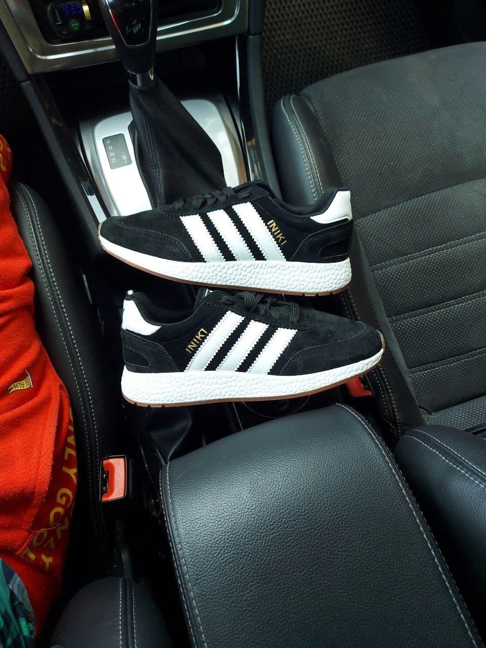 Adidas Iniki Black White Замш