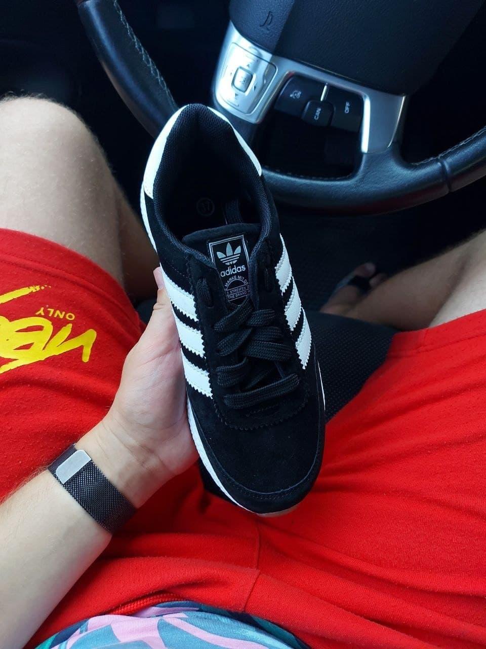 Adidas Iniki Black White Замш