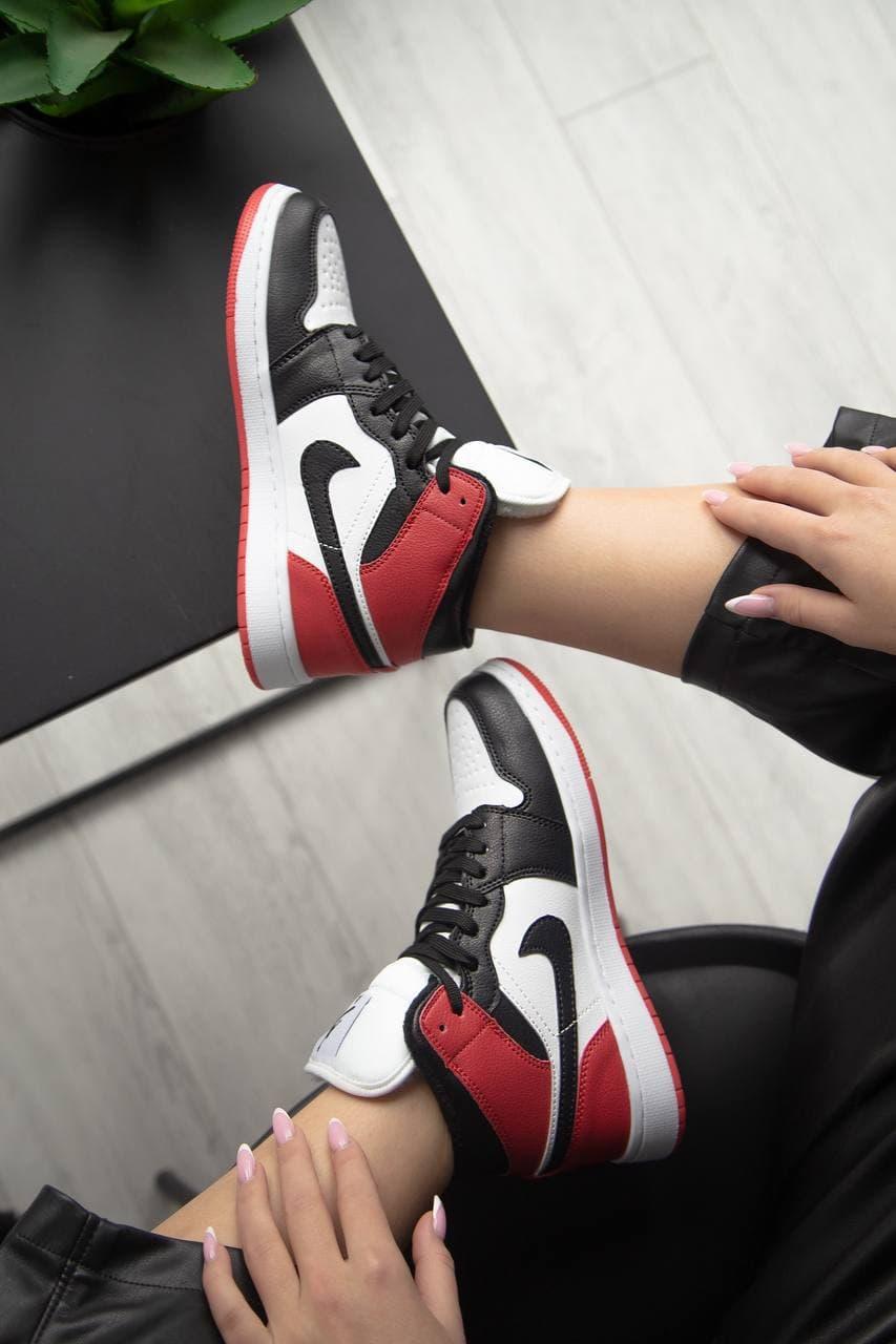 Nike Air Jordan 1 Retro Mid Red White Black Fur