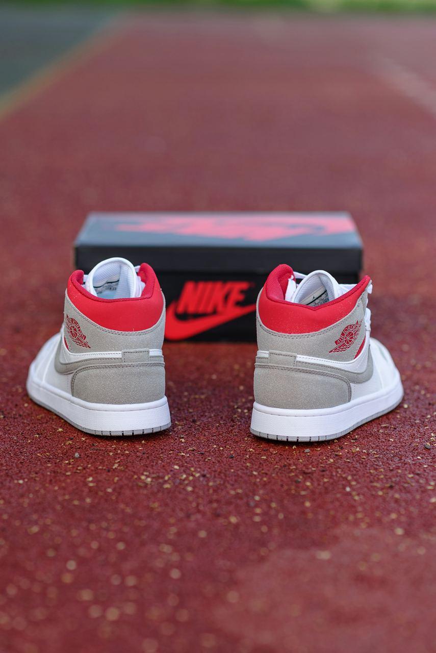 Nike Air Jordan 1 Retro Mid Grey White Red