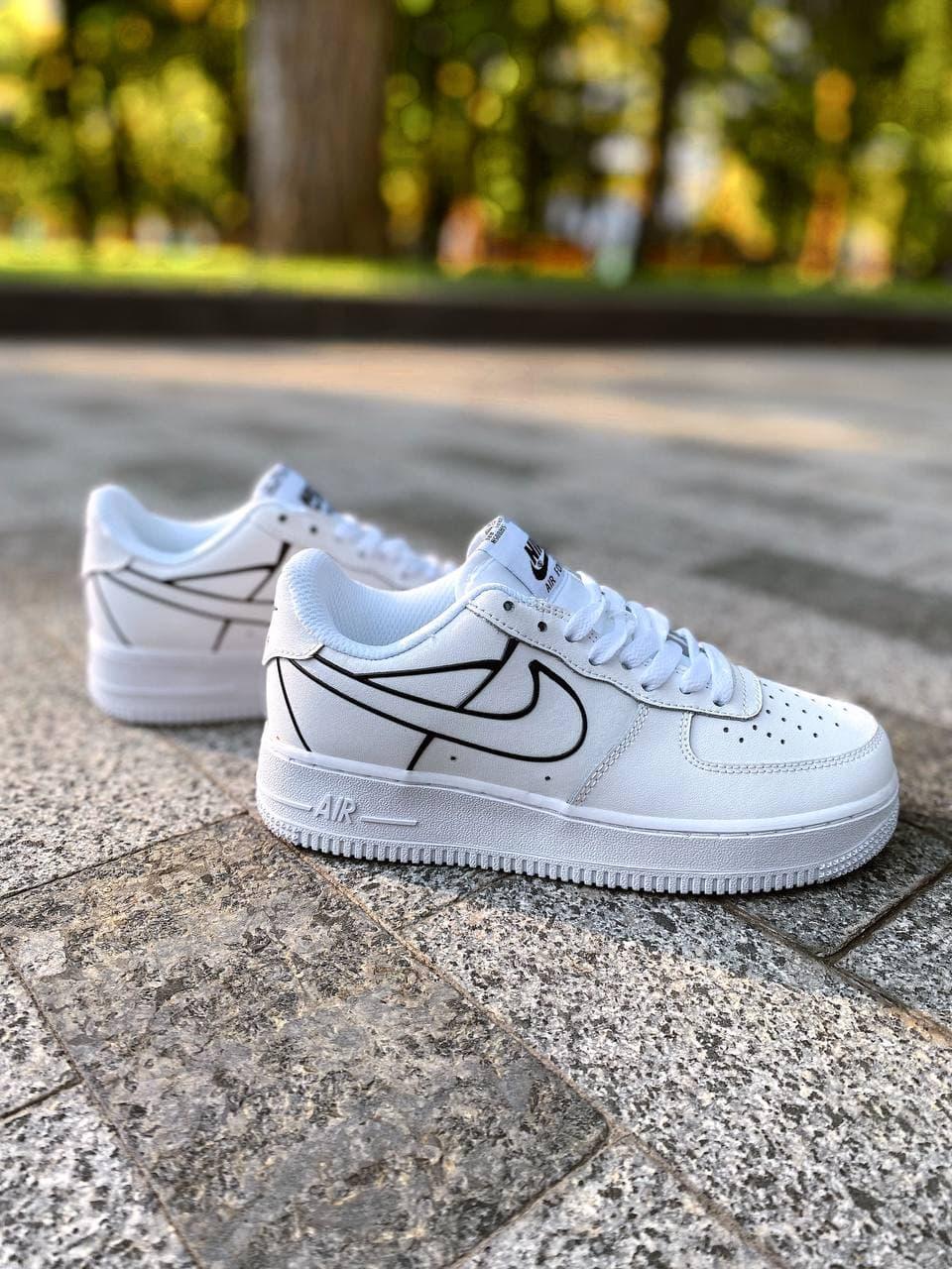 Nike Air Force 1 White Black 3D