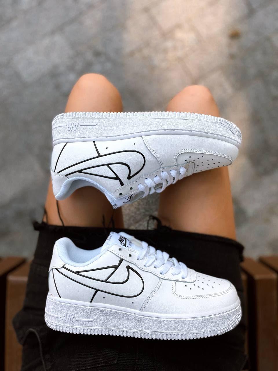 Nike Air Force 1 White Black 3D