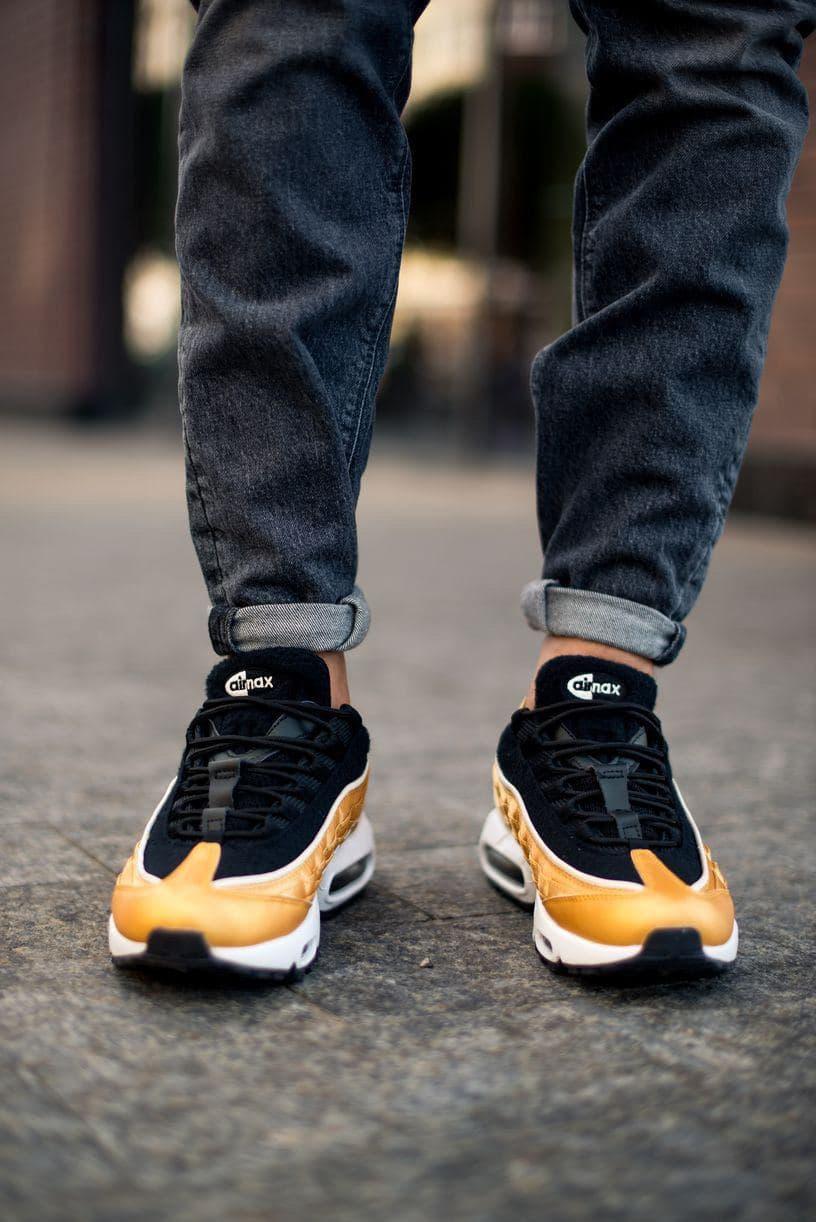 Nike Air Max 95 Satin Black Gold White