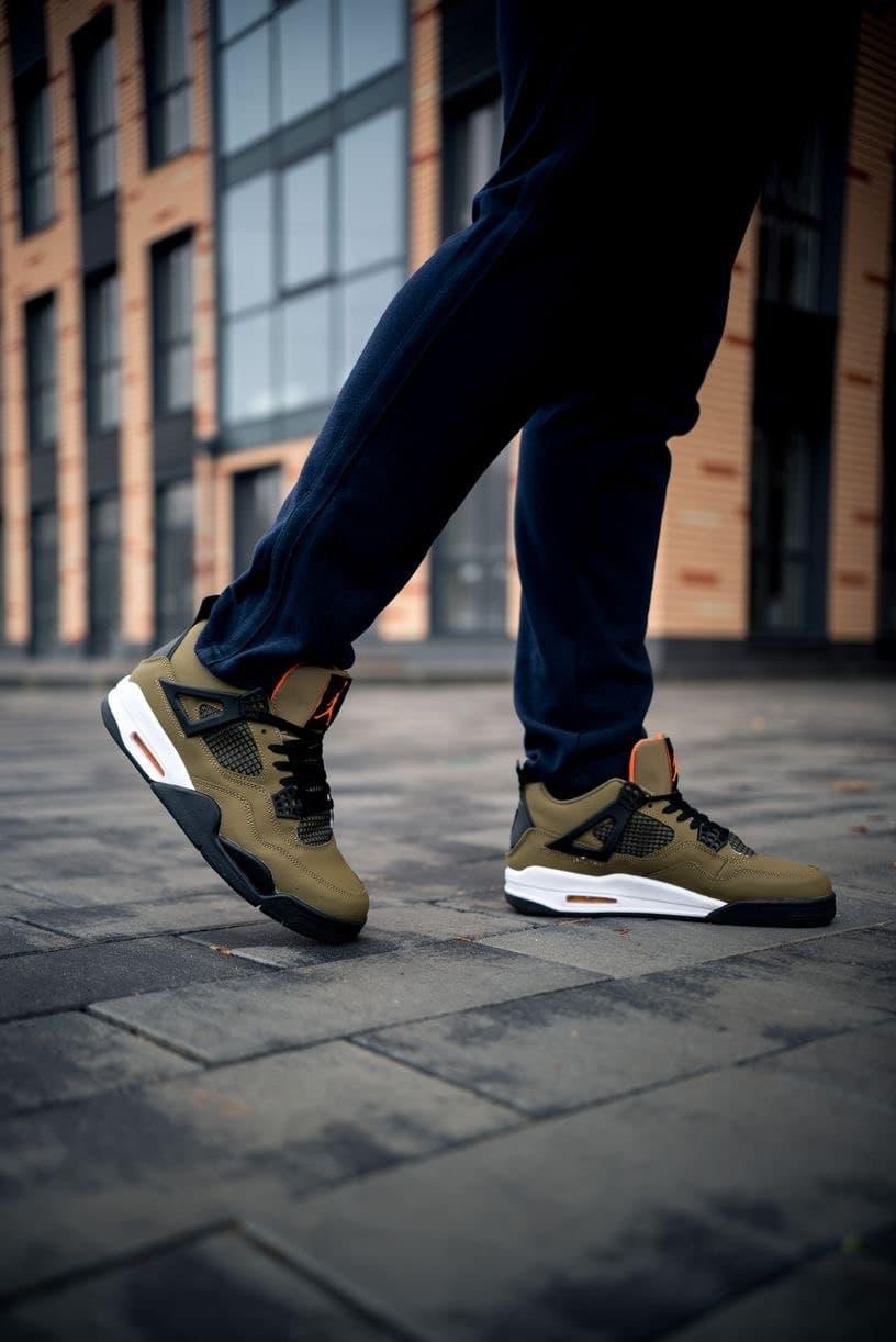 Jordan Retro 4 Khaki Black White