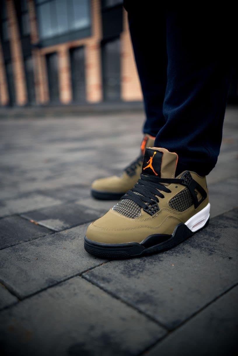 Jordan Retro 4 Khaki Black White
