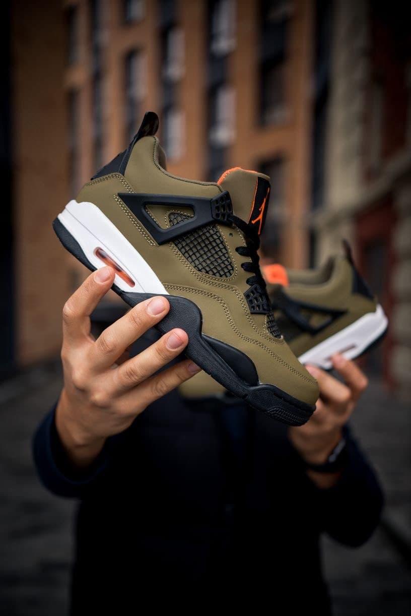 Jordan Retro 4 Khaki Black White