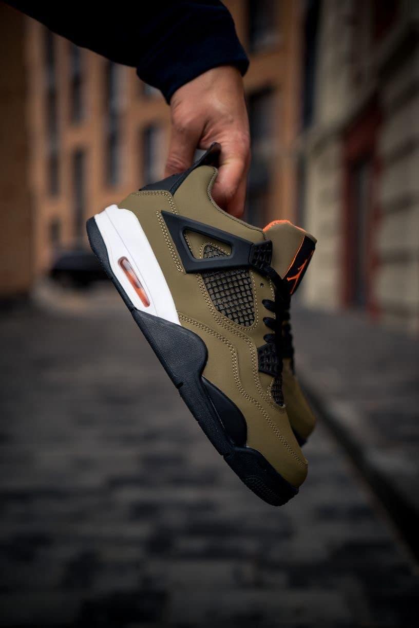 Jordan Retro 4 Khaki Black White