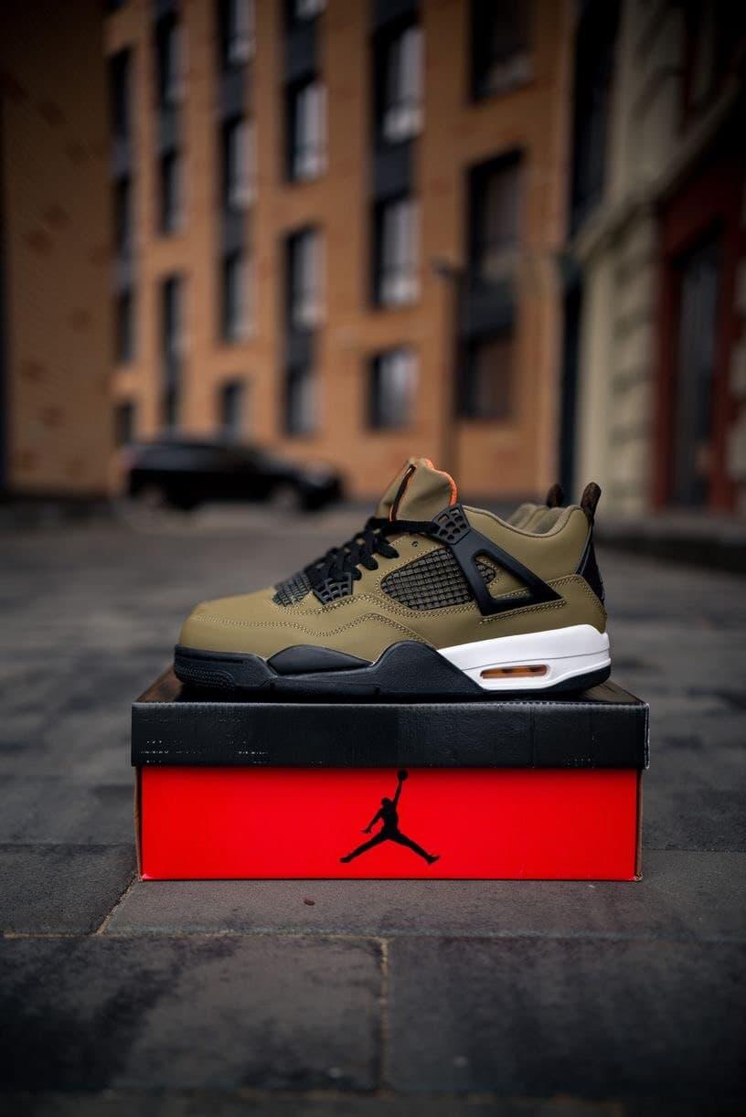 Jordan Retro 4 Khaki Black White