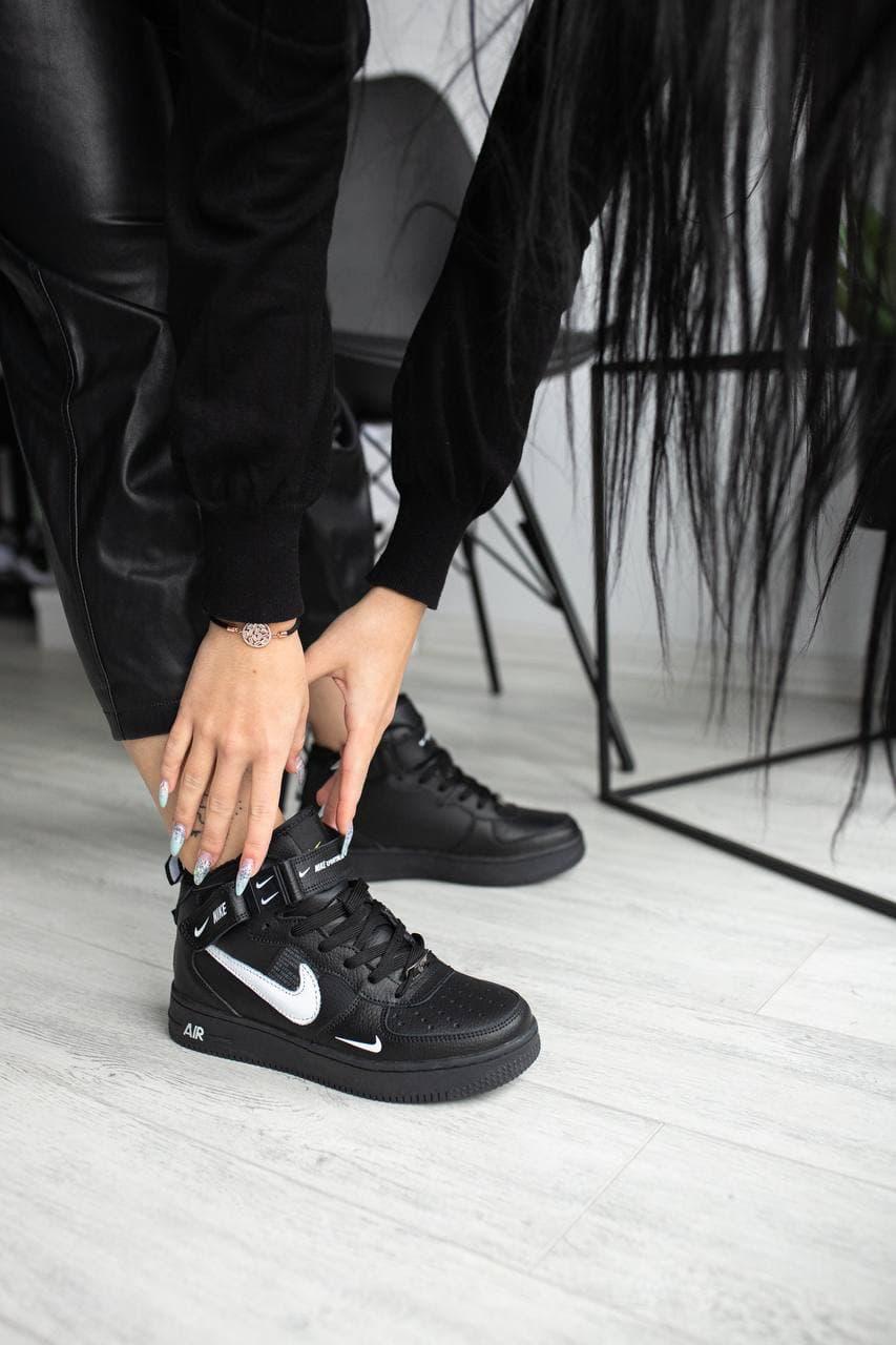 Nike Air Force High Black (Термо)