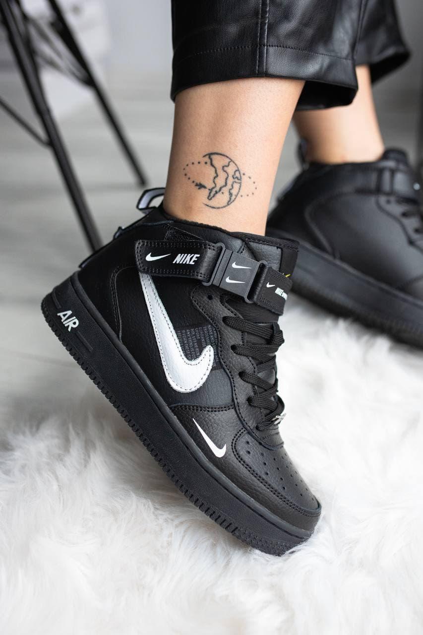 Nike Air Force High Black (Термо)