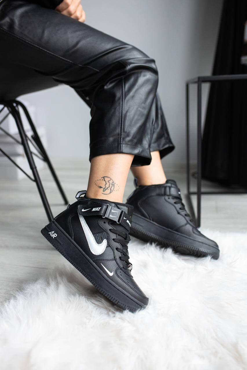 Nike Air Force High Black (Термо)