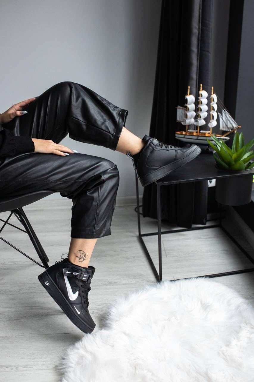 Nike Air Force High Black (Термо)