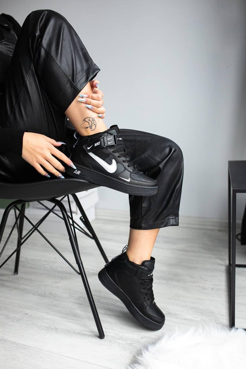 Nike Air Force High Black (Термо)