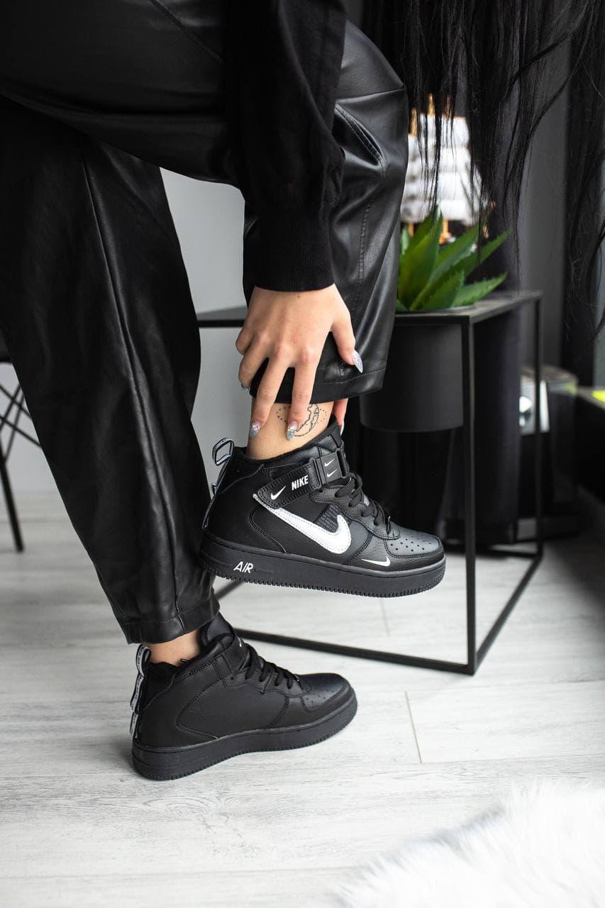 Nike Air Force High Black (Термо)