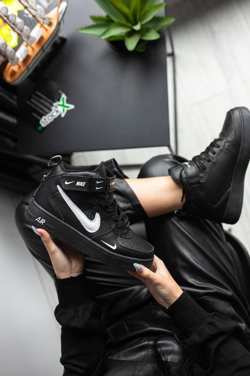 Nike Air Force High Black (Термо)