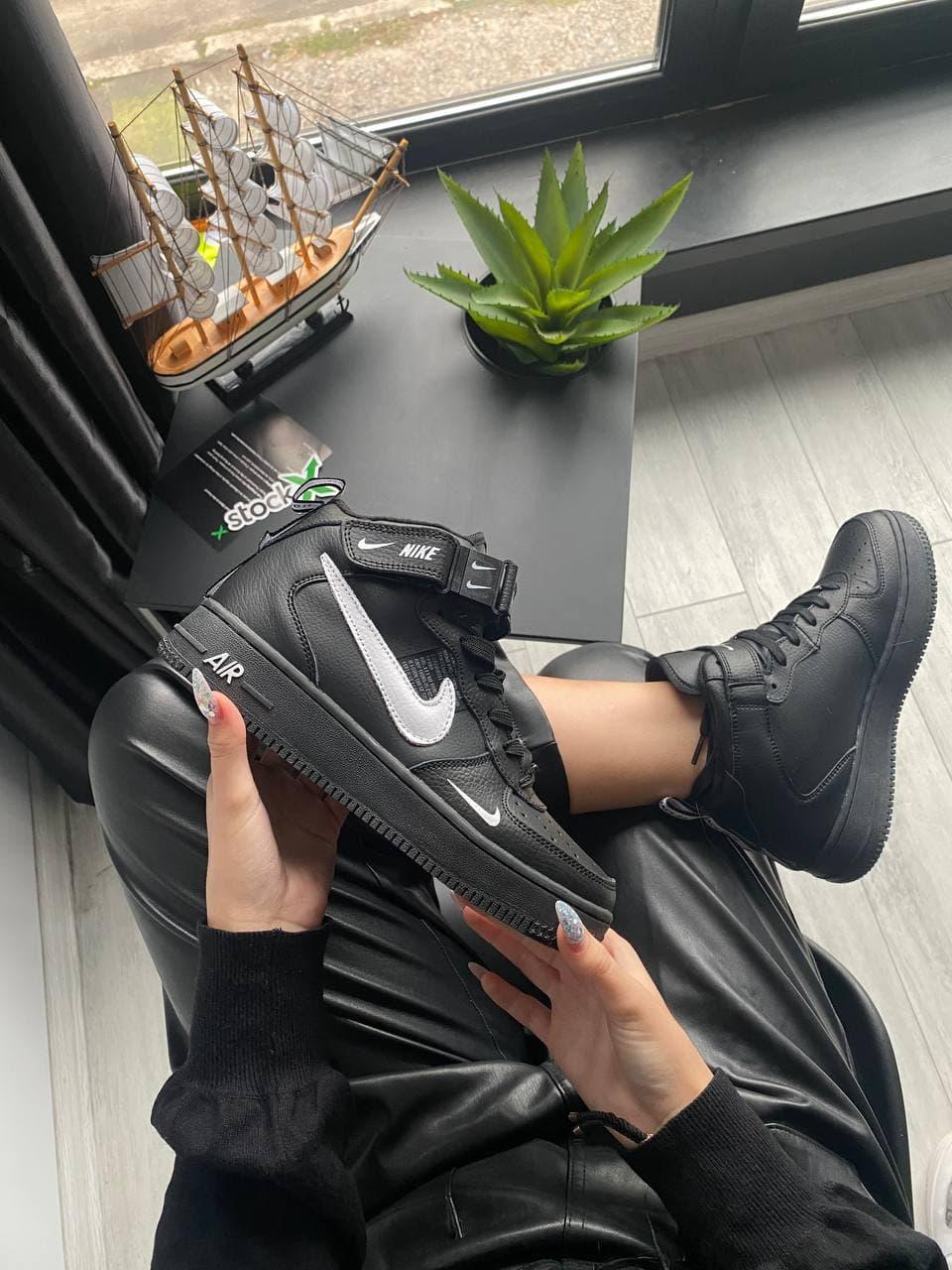 Nike Air Force High Black (Термо)