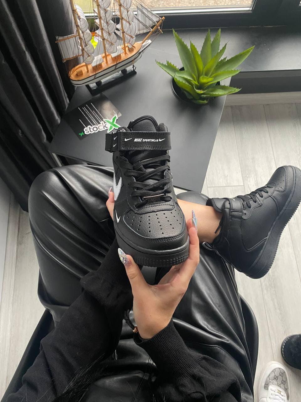 Nike Air Force High Black (Термо)