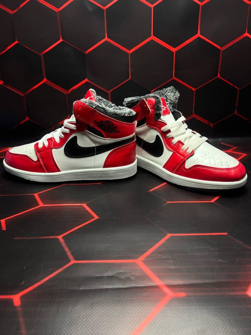 Nike Jordan 1 Retro Red White Black Fur