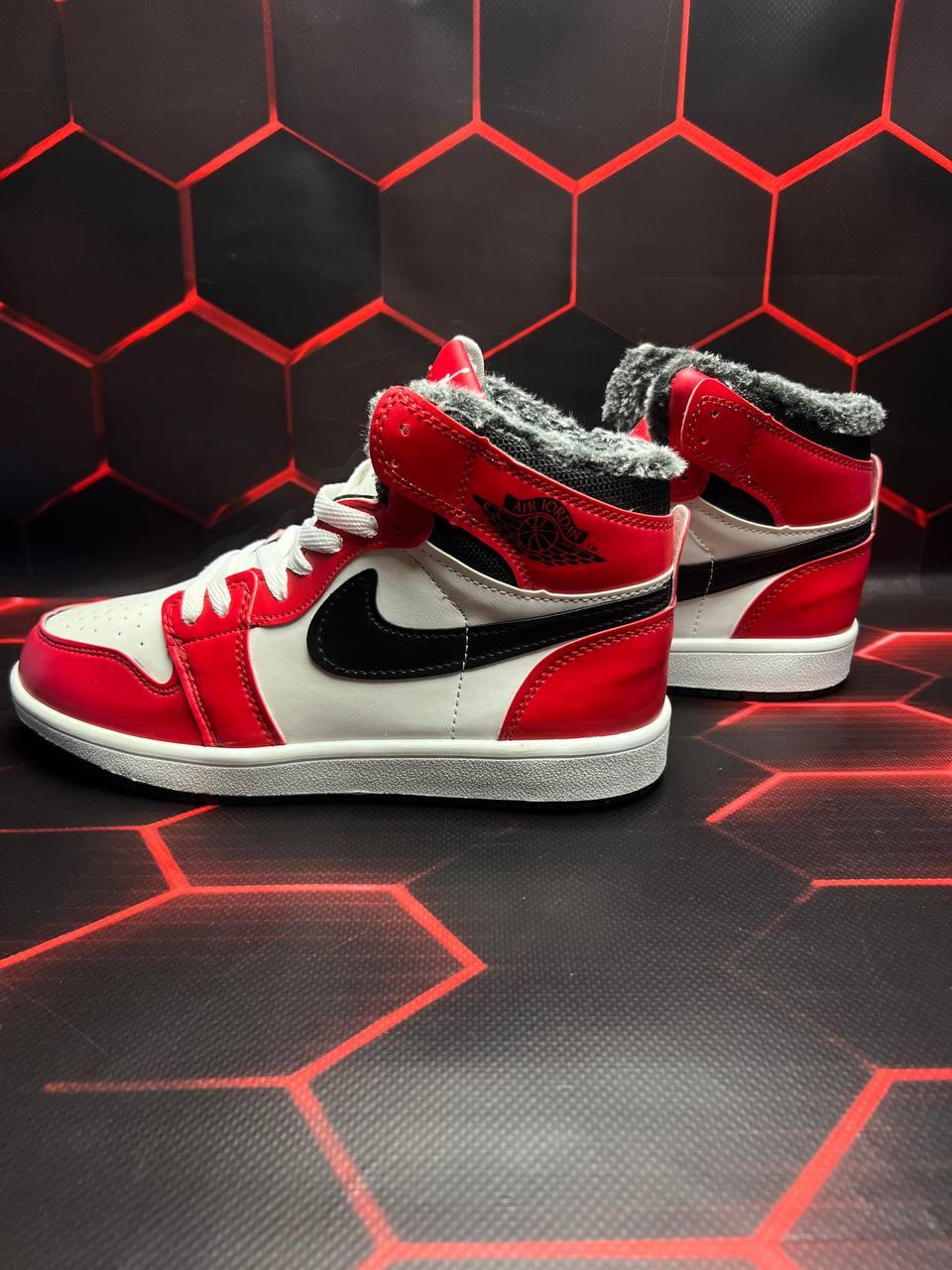 Nike Jordan 1 Retro Red White Black Fur
