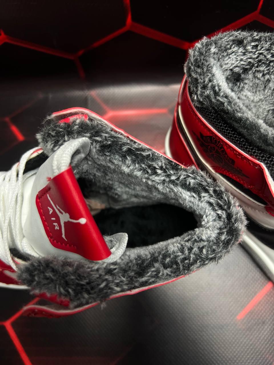 Nike Jordan 1 Retro Red White Black Fur