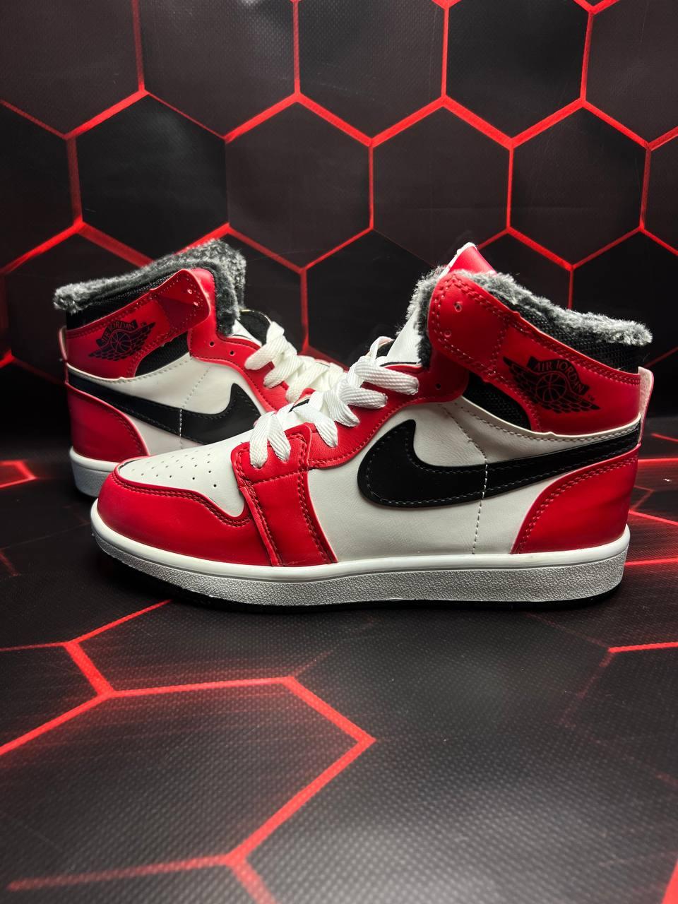 Nike Jordan 1 Retro Red White Black Fur