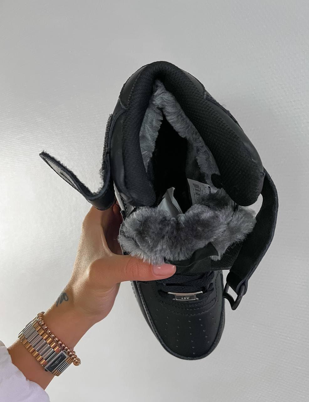 Nike AF1 High Black (Цигейка)