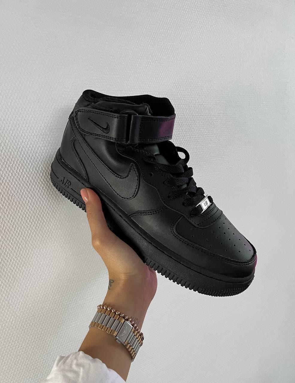 Nike AF1 High Black (Цигейка)
