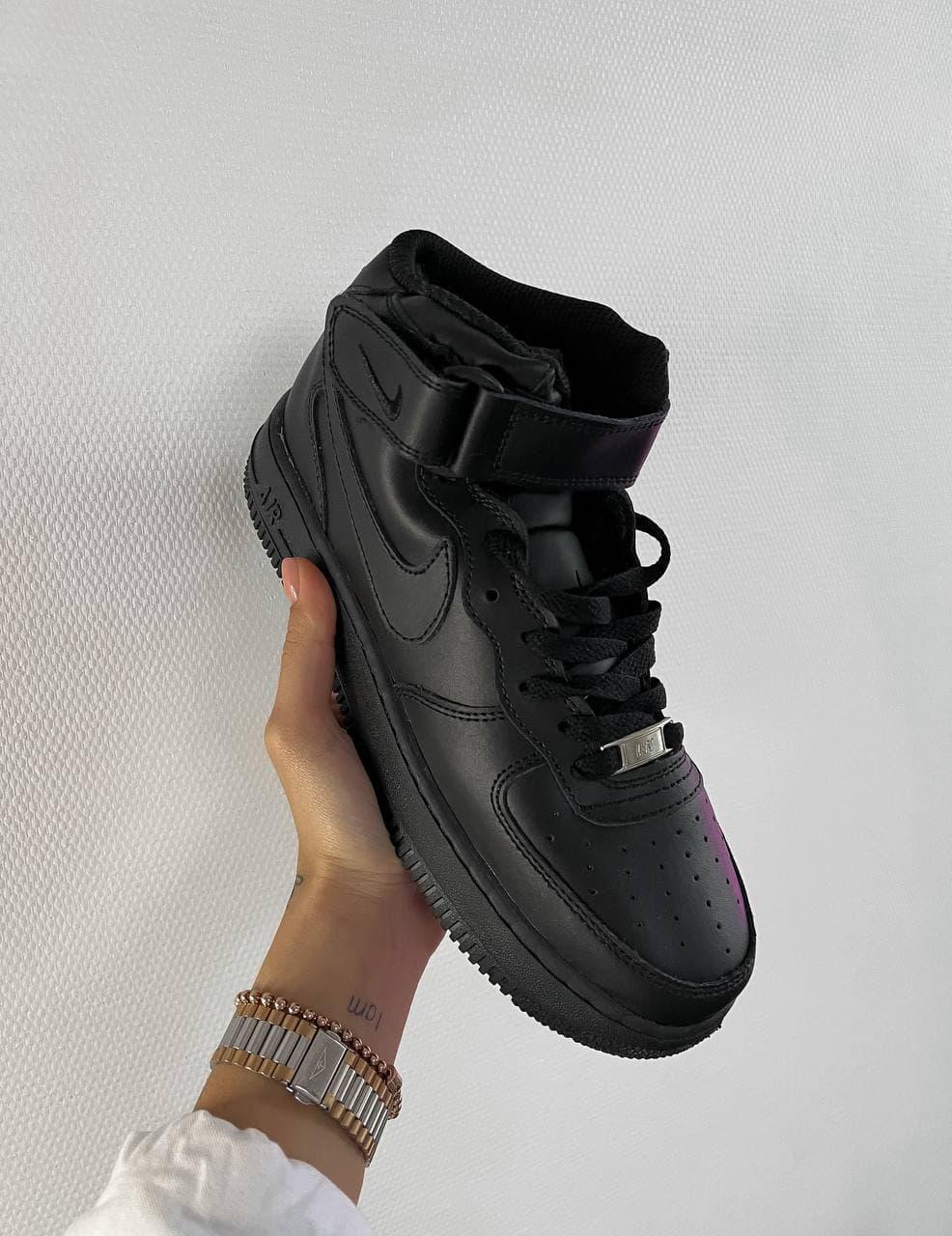 Nike AF1 High Black (Цигейка)