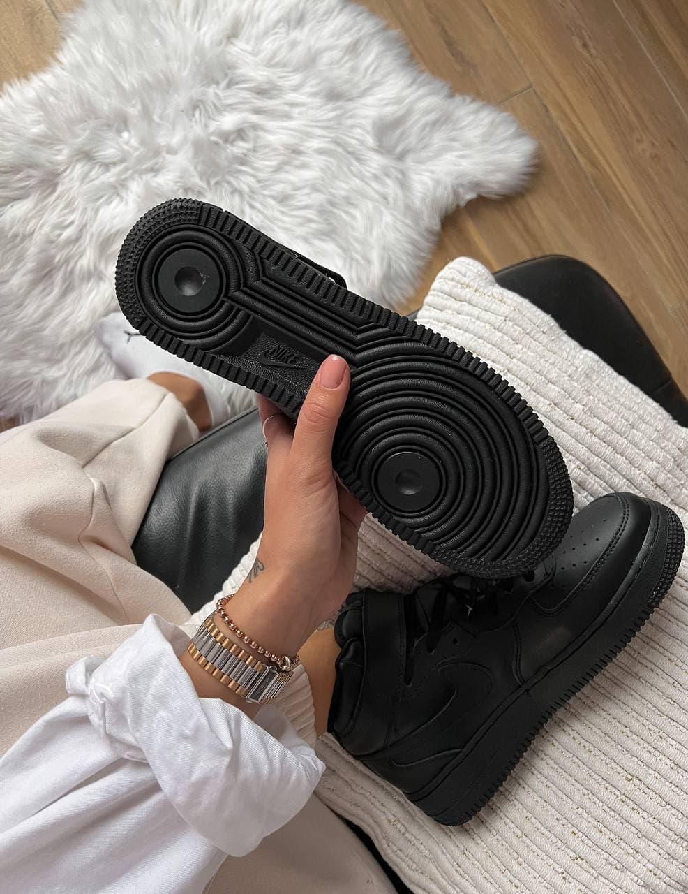 Nike AF1 High Black (Цигейка)