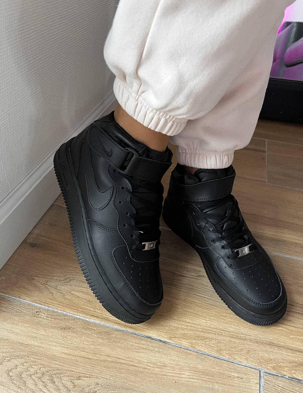 Nike AF1 High Black (Цигейка)