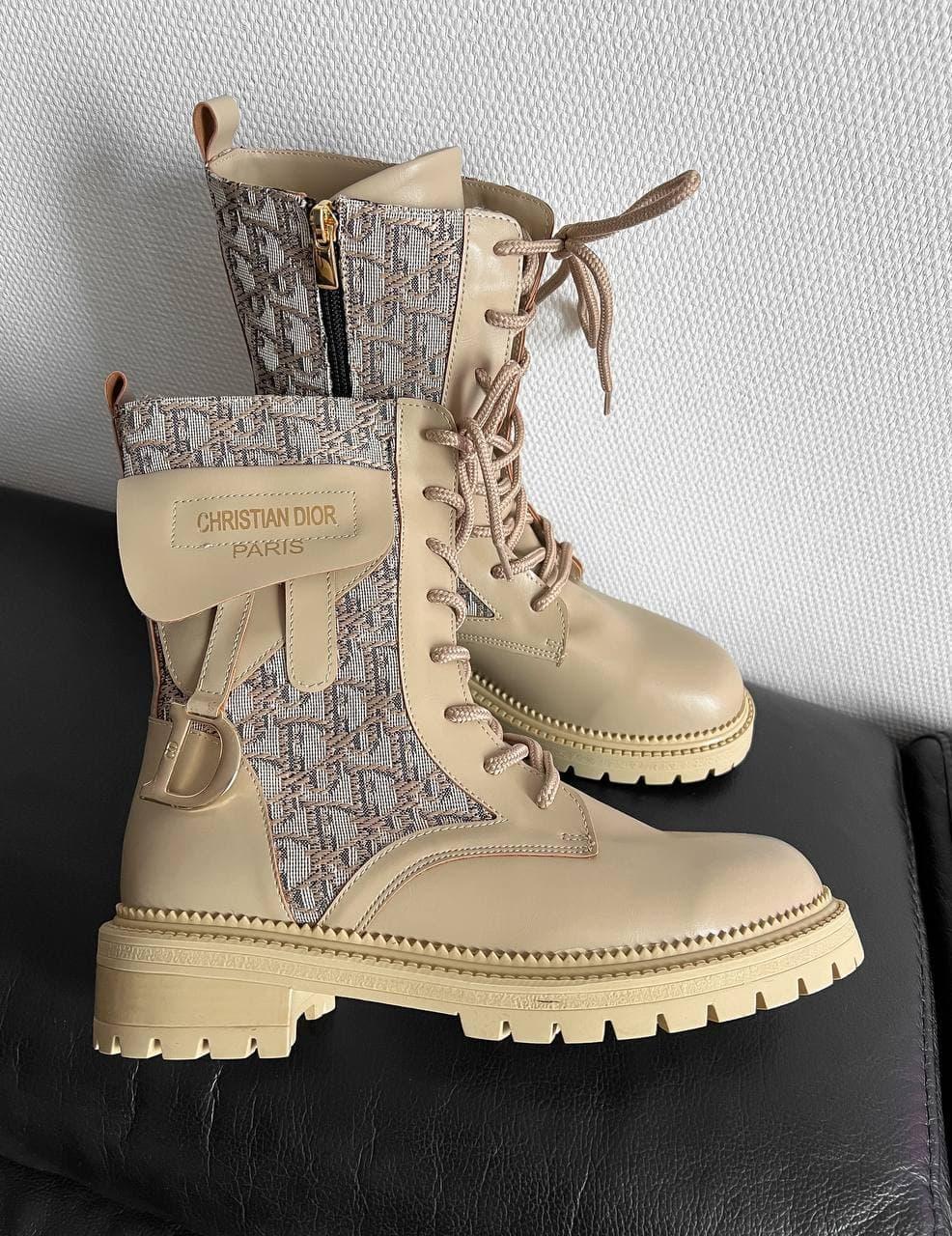 Dior Boots Cream Print