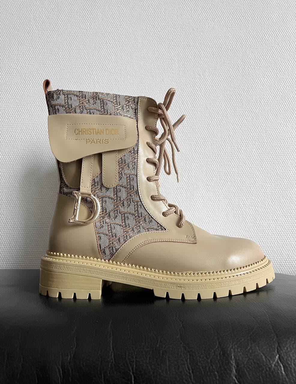 Dior Boots Cream Print