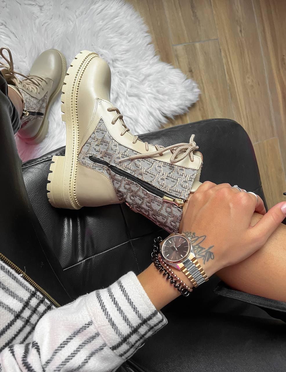 Dior Boots Cream Print