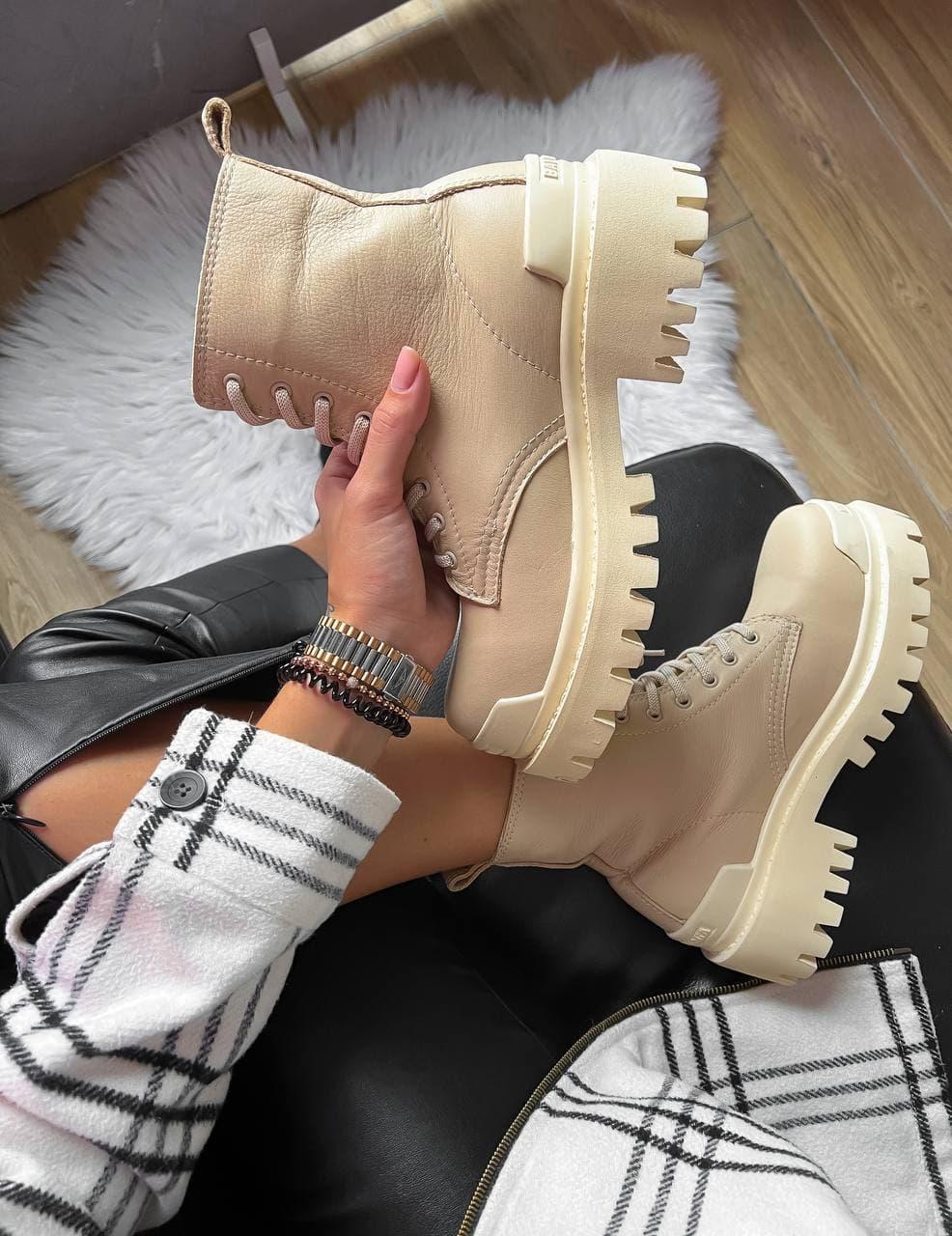 Balenciaga Strike Cream Boots