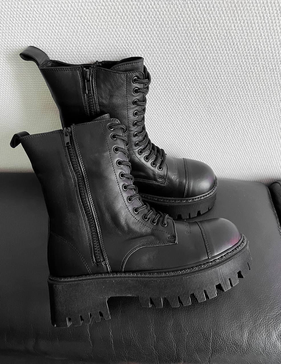 Balenciaga Tractor Boots Black