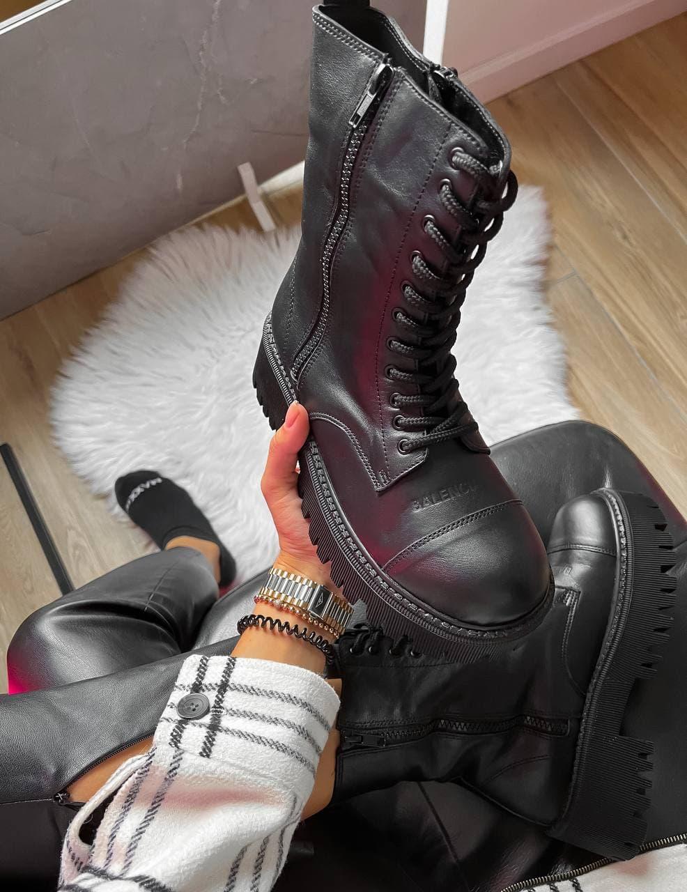 Balenciaga Tractor Boots Black